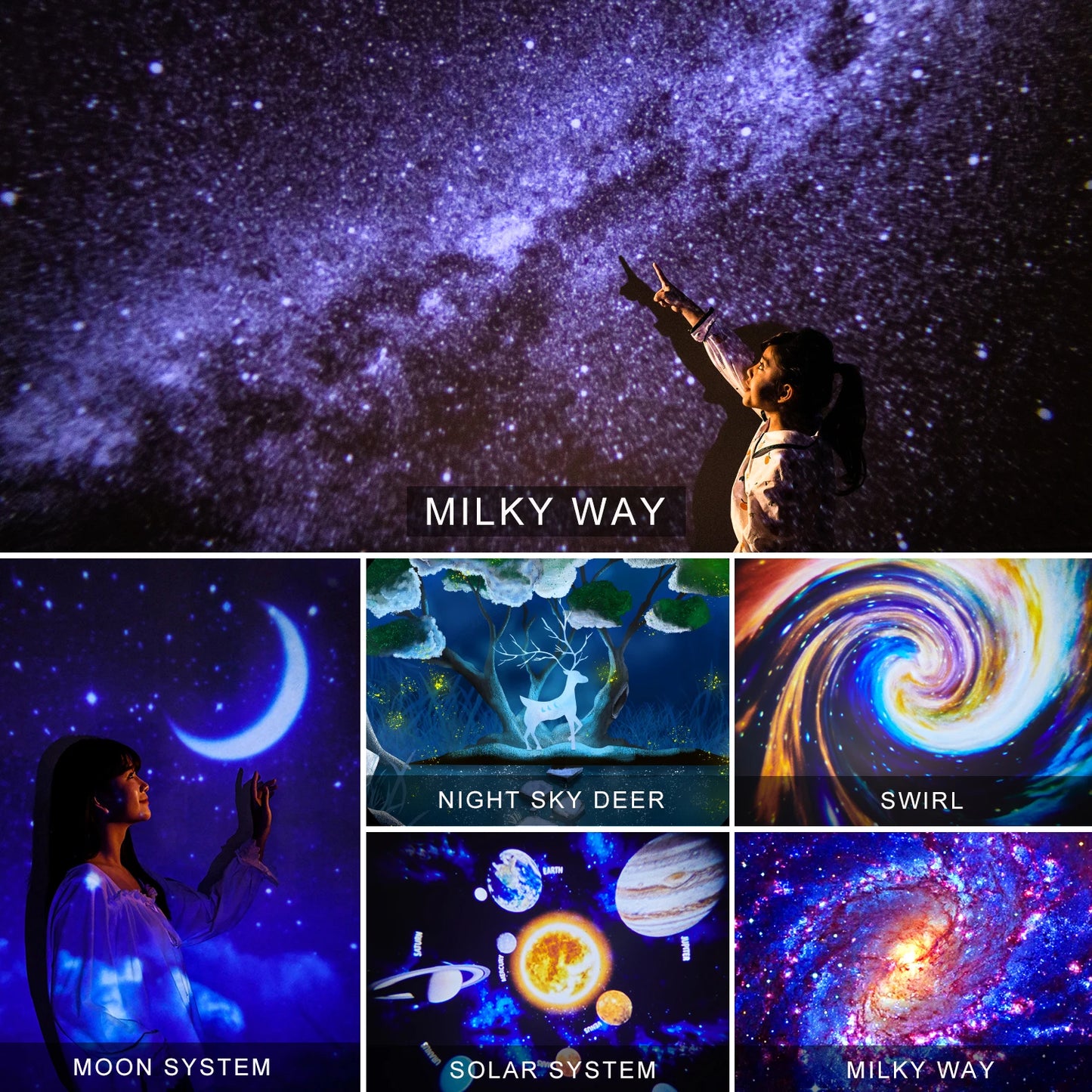 Rotating LED Star Projector Night Light