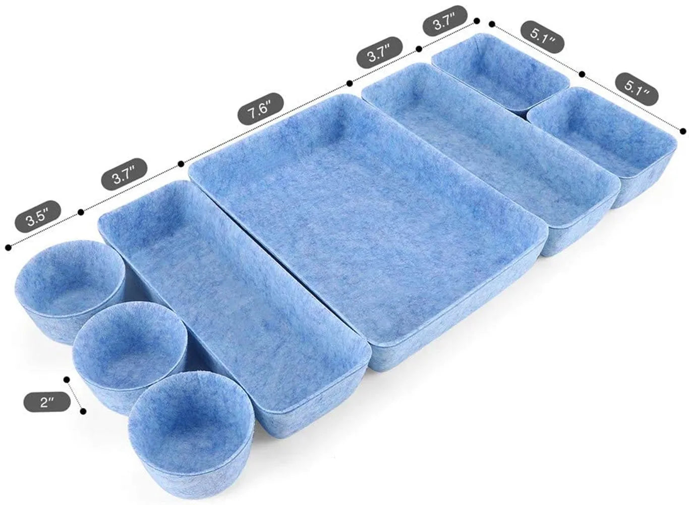 8pcs/Set felt trays Drawer organizers