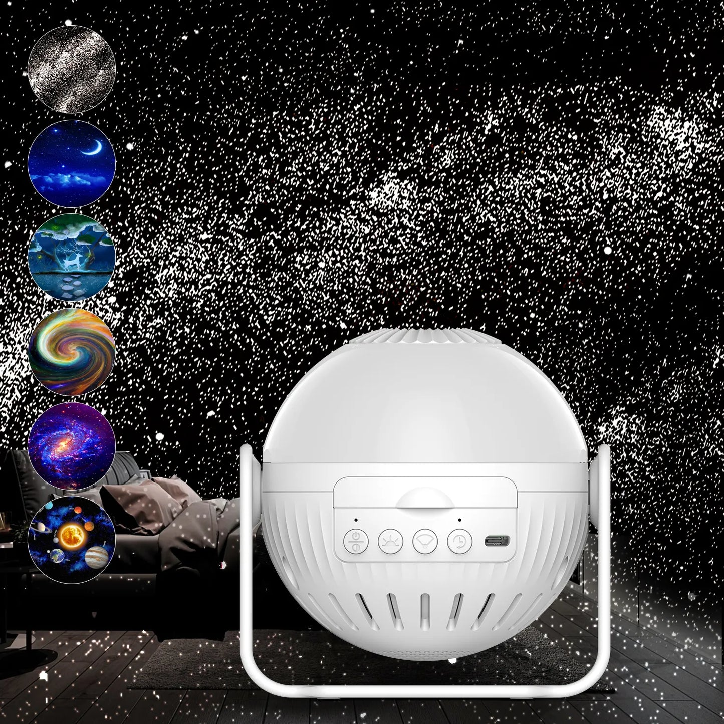 Rotating LED Star Projector Night Light