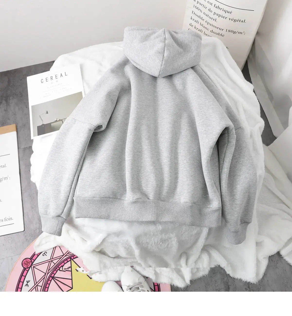 Lazy Plush and Thick Zip-up hoodie coat