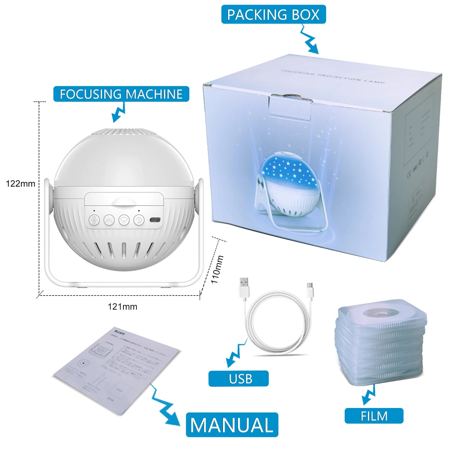 Rotating LED Star Projector Night Light