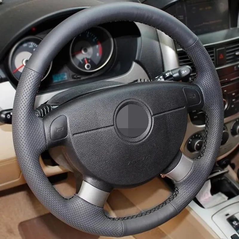 Black Artifice Leather Steering Wheel Cover