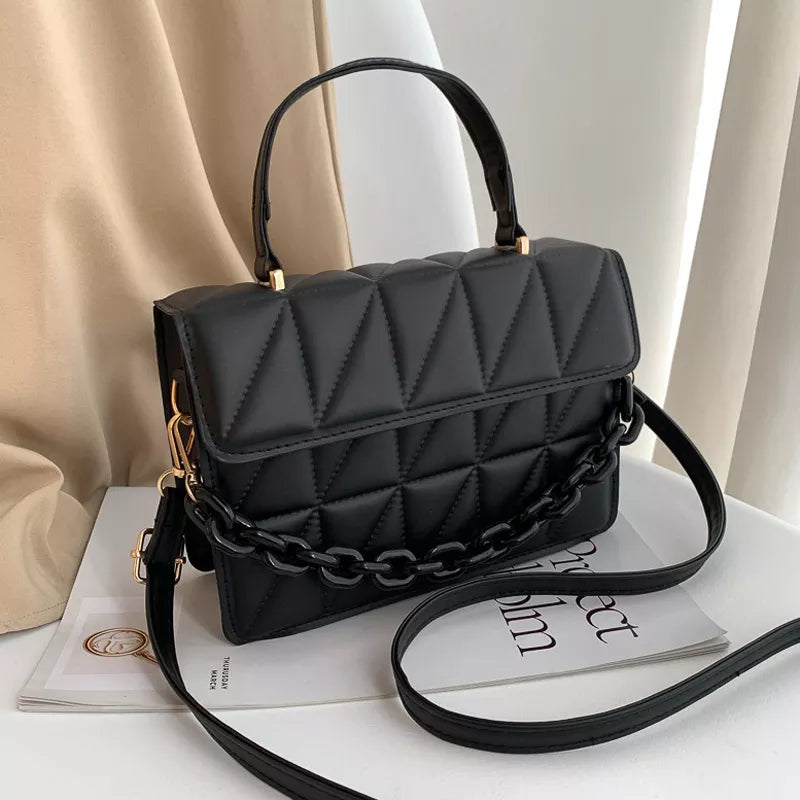 Plaid Bag with Chain Handbags