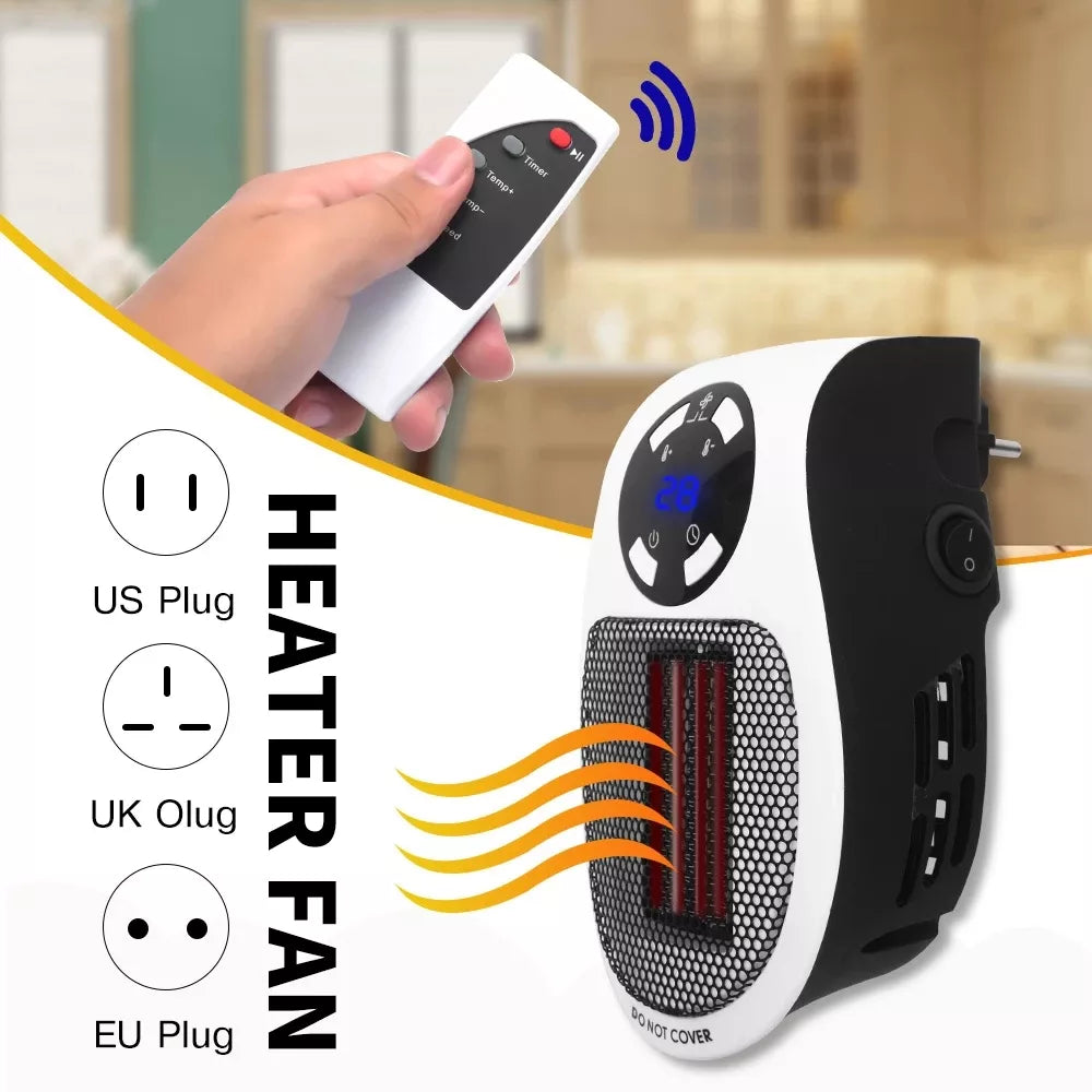 500W 220V/110V Mini Plug in Wall Electric Heater