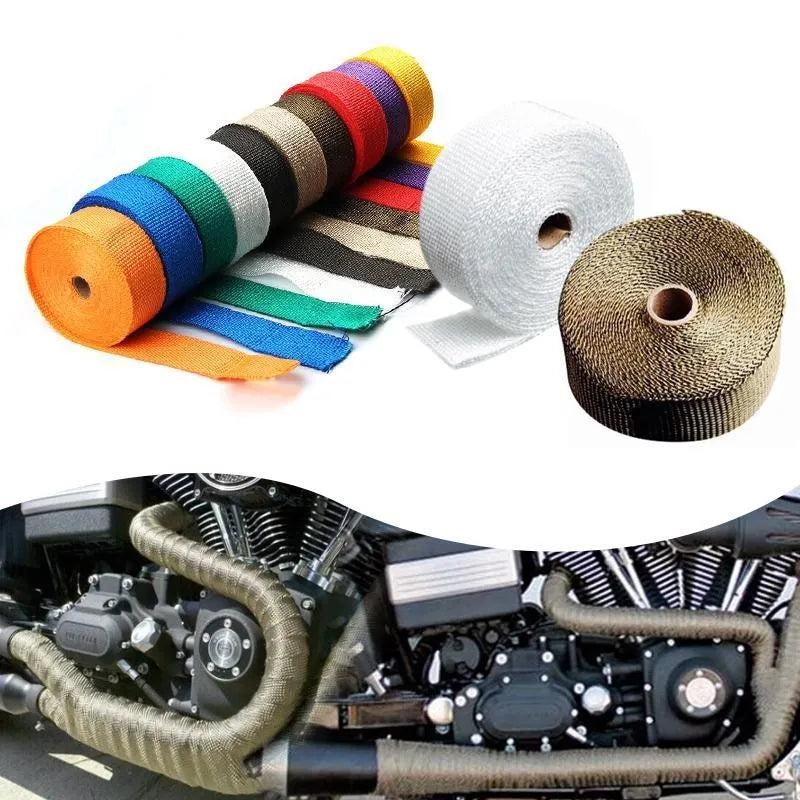 5M Roll Fiberglass Heat Shield Motorcycle Exhaust Thermal Tape