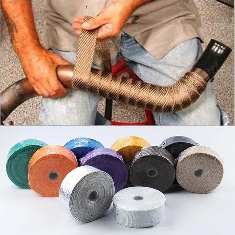 5M Roll Fiberglass Heat Shield Motorcycle Exhaust Thermal Tape