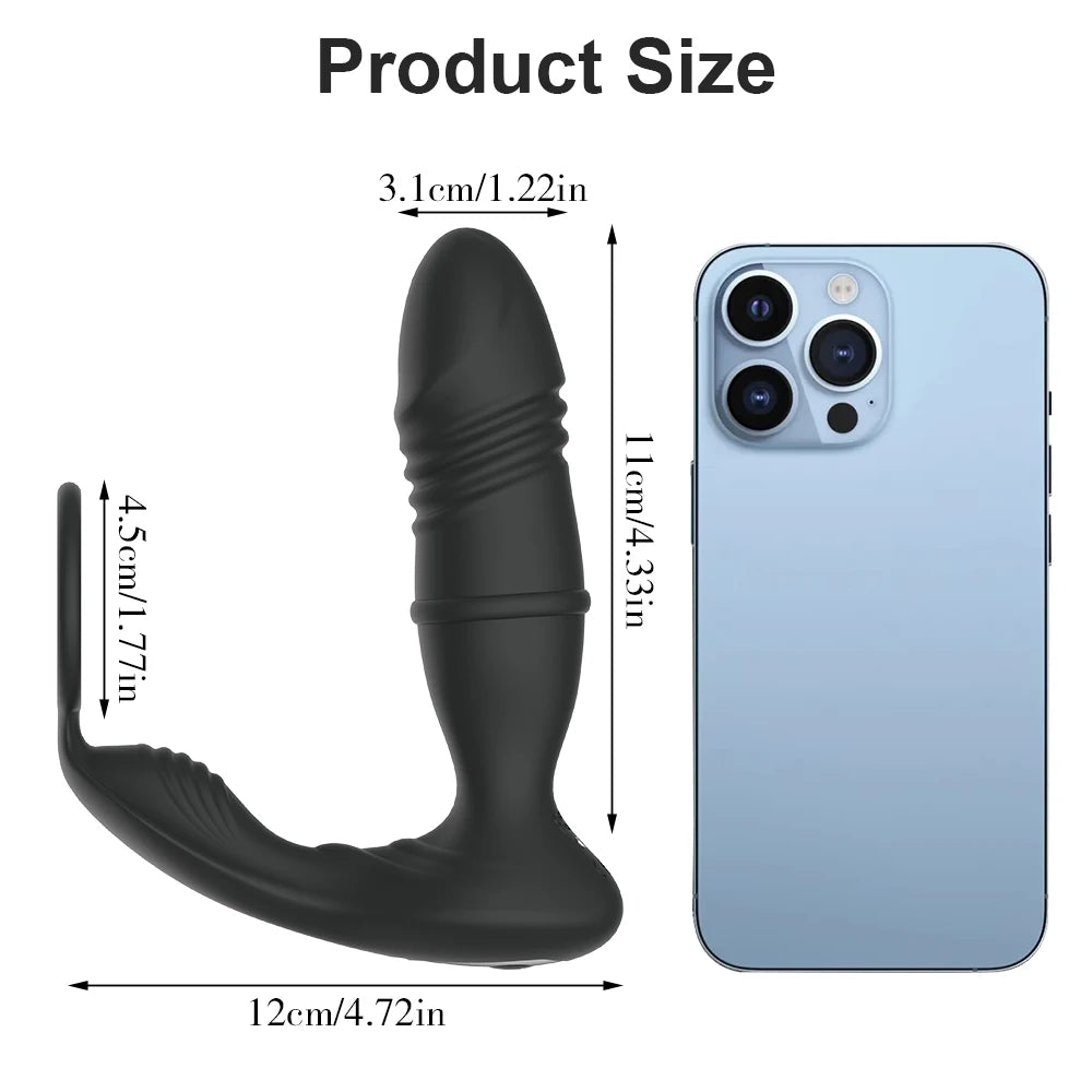 Male Thrusting Prostate Massager with Bluetooth APP Vibrator for Men