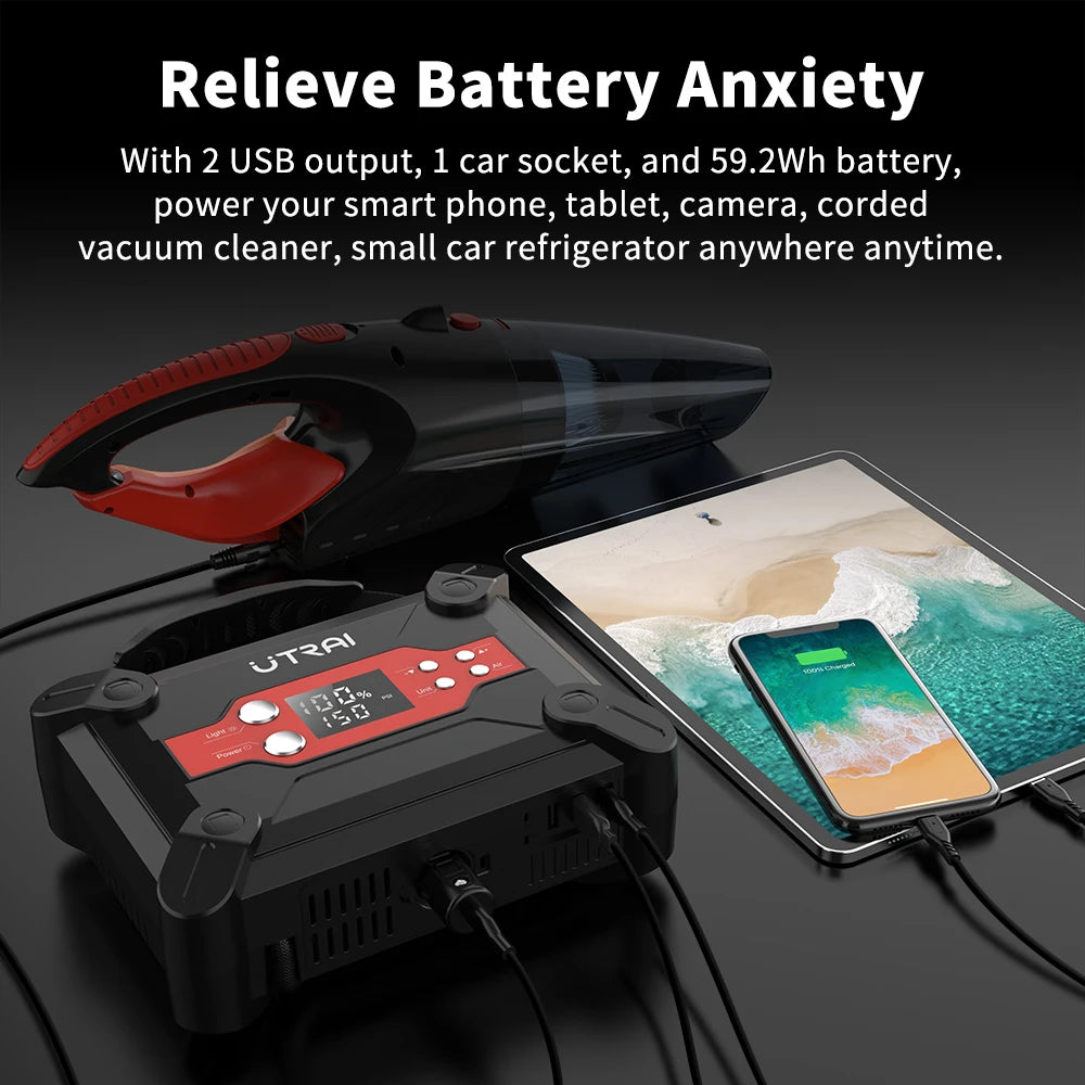 1800A Jump Starter with Air Compressor Power Bank