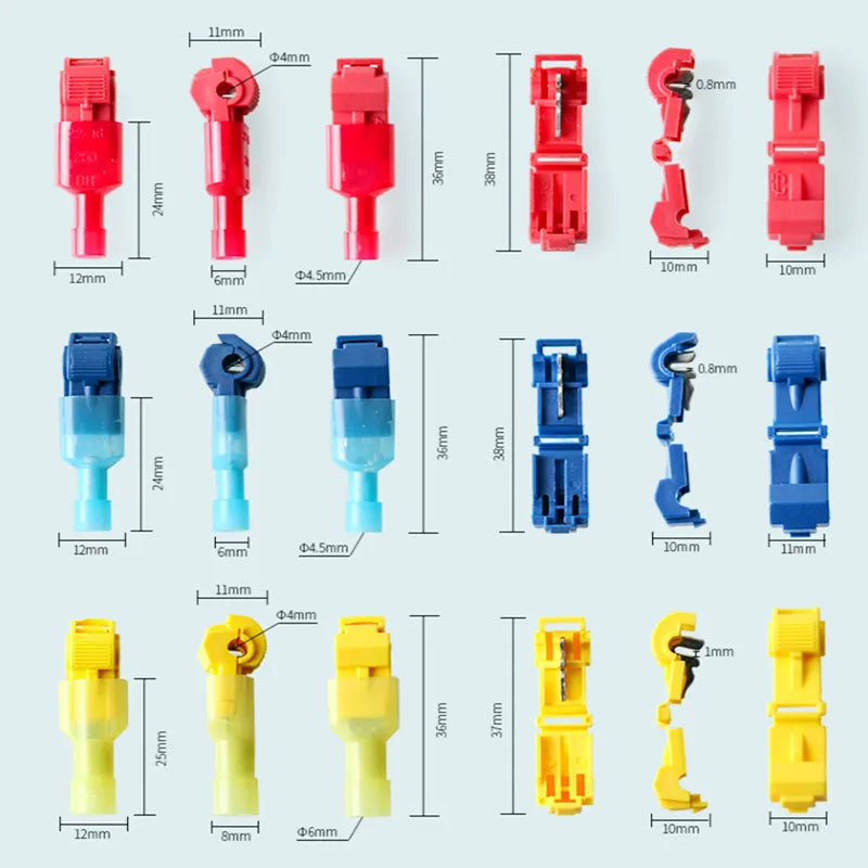 60/120PCS Boxed, T-type Crimp Terminal Wire Connection Clip