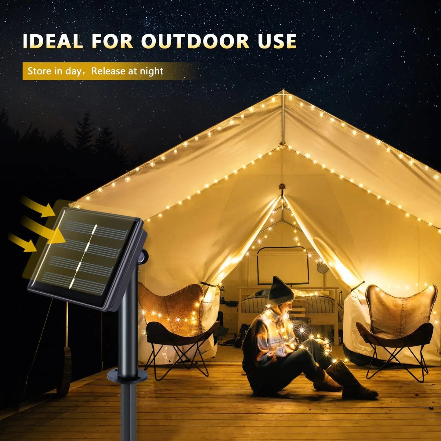1-4pack 32m/22m/12m/7m Solar Led Light