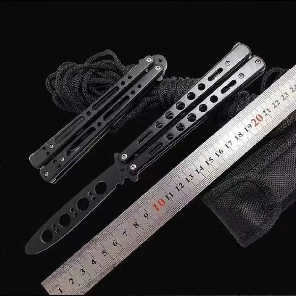 1PC Black Portable Folding Butterfly Knife Trainer
