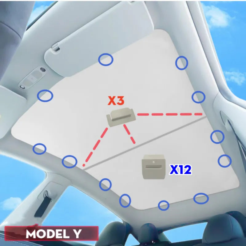 Upgrade Ice Cloth Buckle Sun Shades Roof For Tesla
