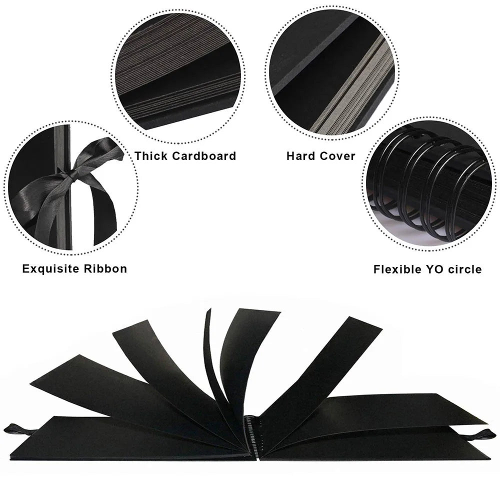 80 sheets of black souvenir album A4 kraft paper photo album