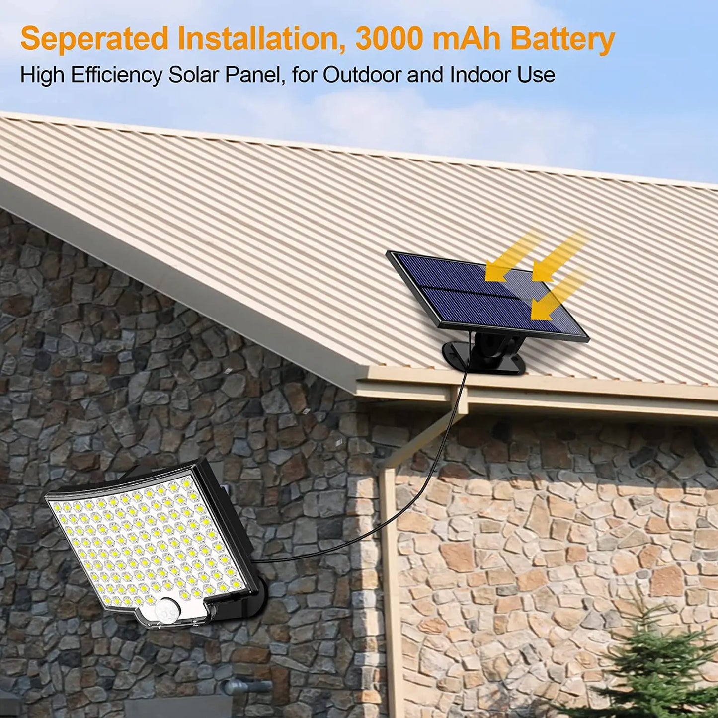 Super Bright Motion Sensor Solar Strong Power LED Light with 4 Working Modes