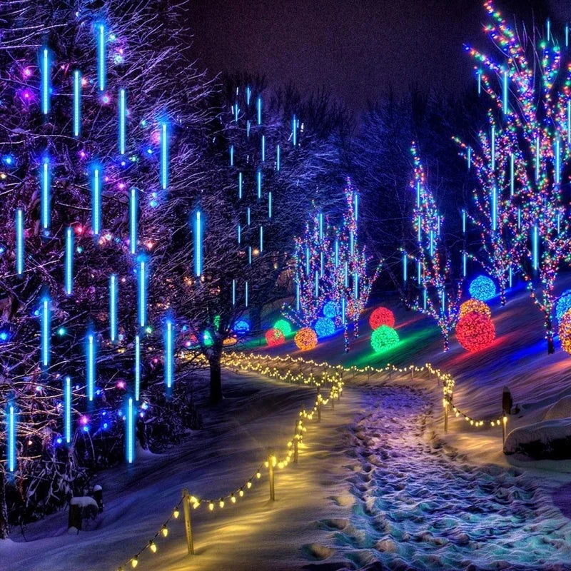 30/50cm 10 Tube Meteor Shower Rain LED String Lights