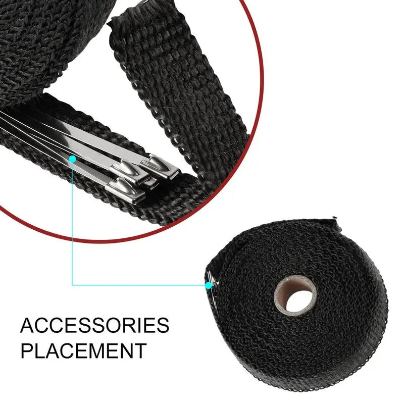 5M Roll Fiberglass Heat Shield Motorcycle Exhaust Thermal Tape