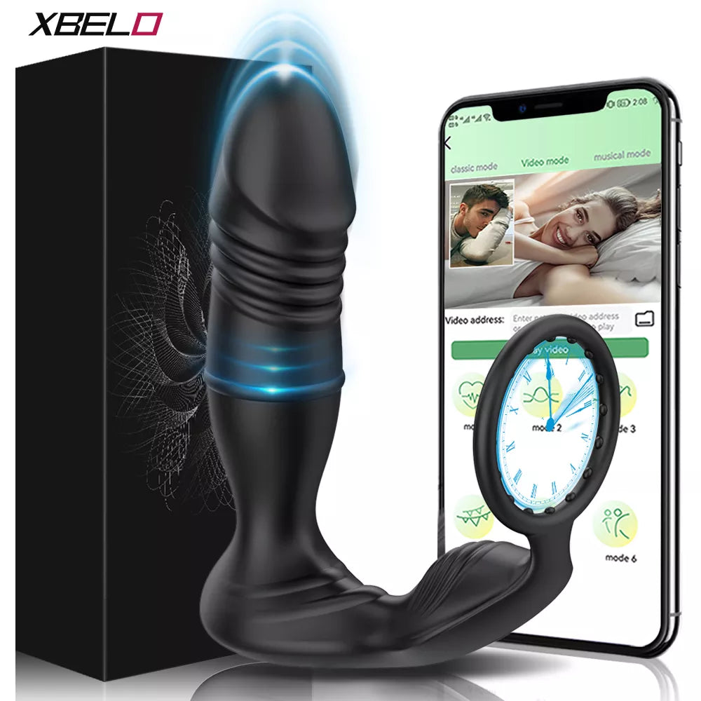 Male Thrusting Prostate Massager with Bluetooth APP Vibrator for Men