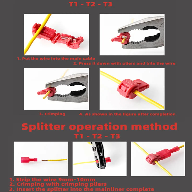 60/120PCS Boxed, T-type Crimp Terminal Wire Connection Clip