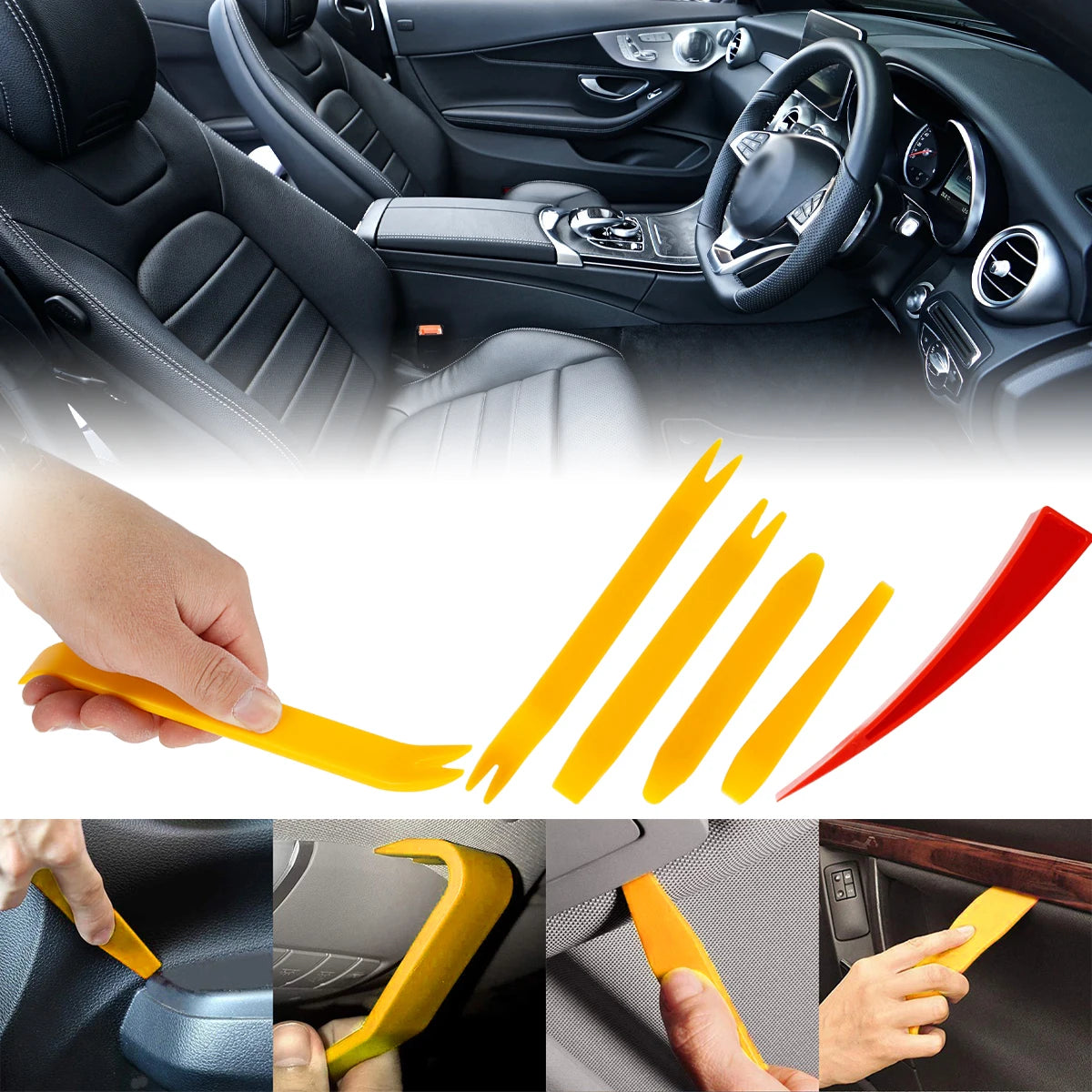 Non Marring Wedge with Long Reach Grabber for Car Truck