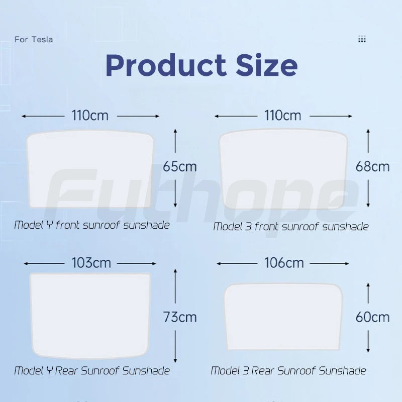 Upgrade Ice Cloth Buckle Sun Shades Roof For Tesla