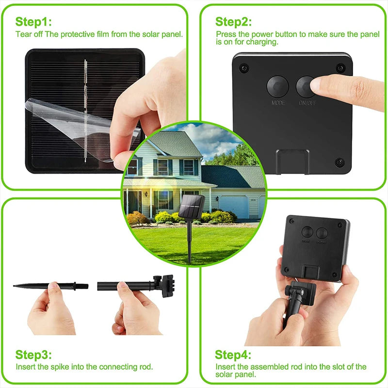 1-4pack 32m/22m/12m/7m Solar Led Light
