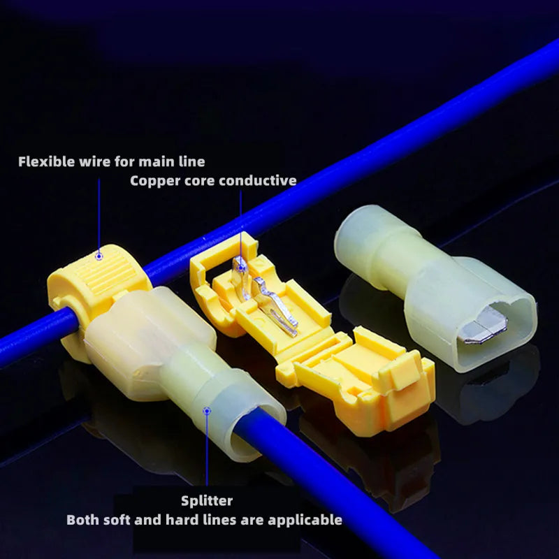 60/120PCS Boxed, T-type Crimp Terminal Wire Connection Clip