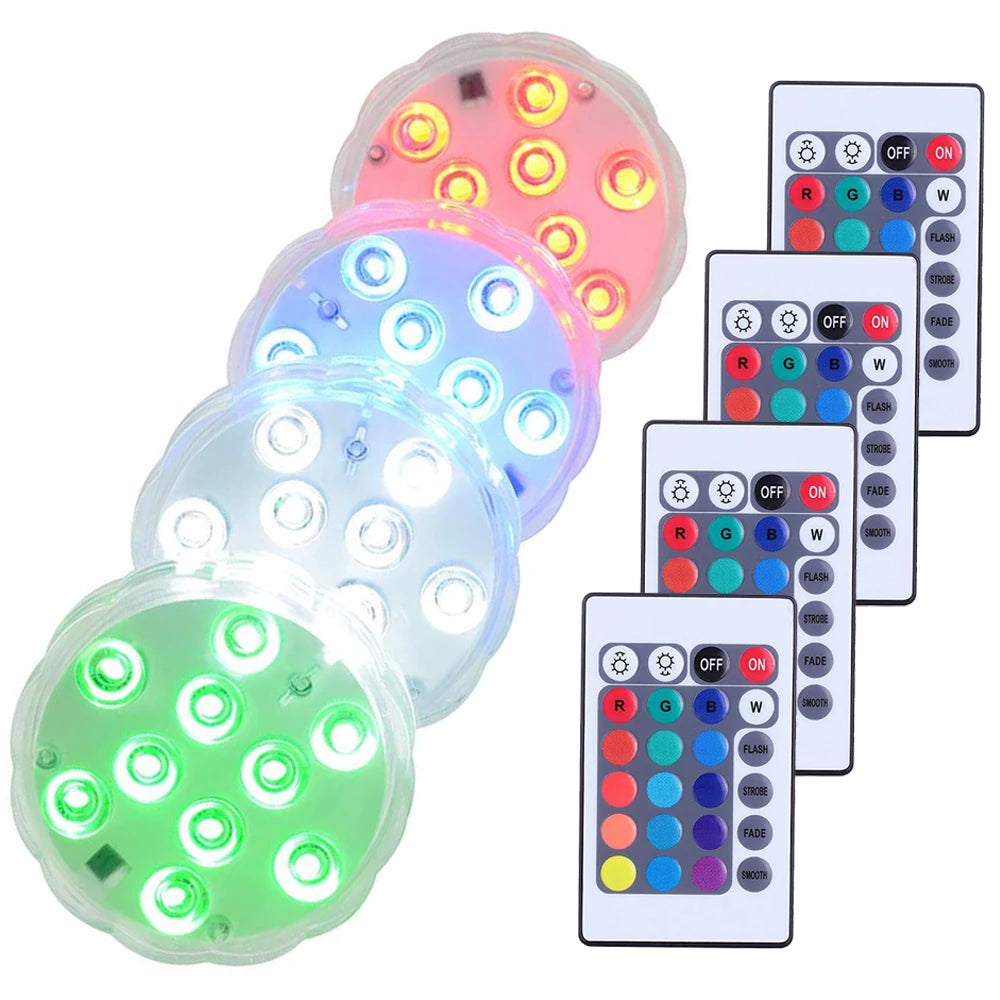 Remote Controlled Submersible Lights with RGB Battery