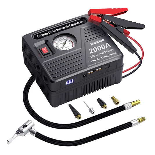 2000A Car Jump Starter with Air Compressor Power Bank 20000mAh