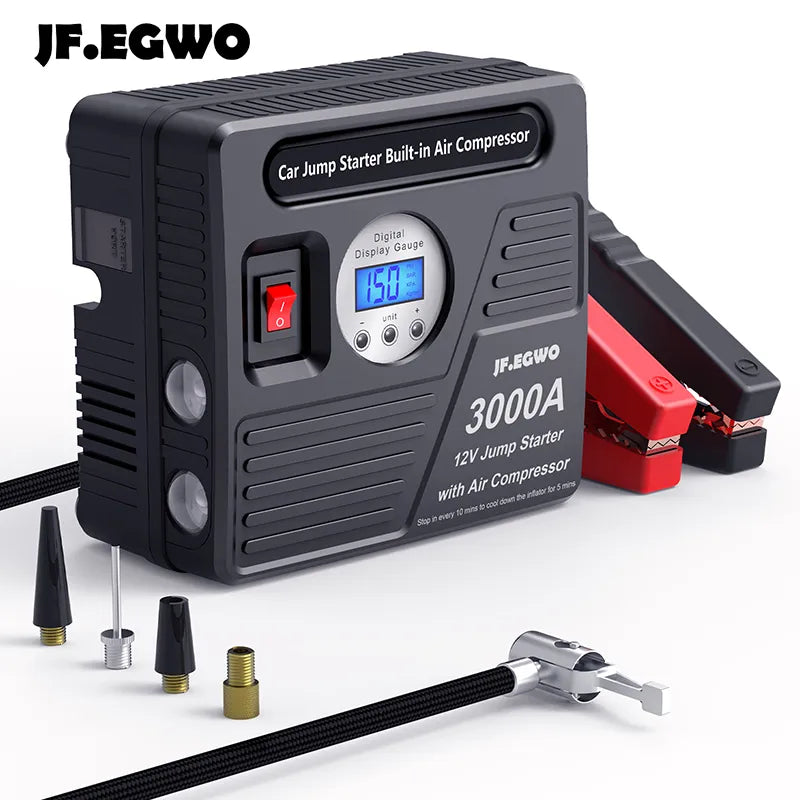 3000A 4000A Car Booster Professional Jump Starter with Powerful Air Compressor Pump