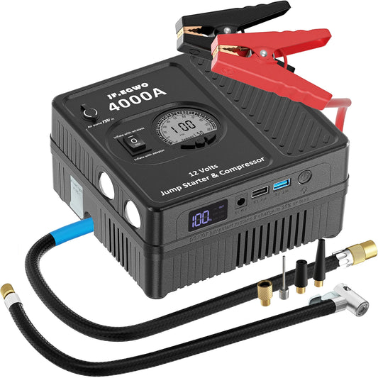 3000A 4000A Car Booster Professional Jump Starter with Powerful Air Compressor Pump