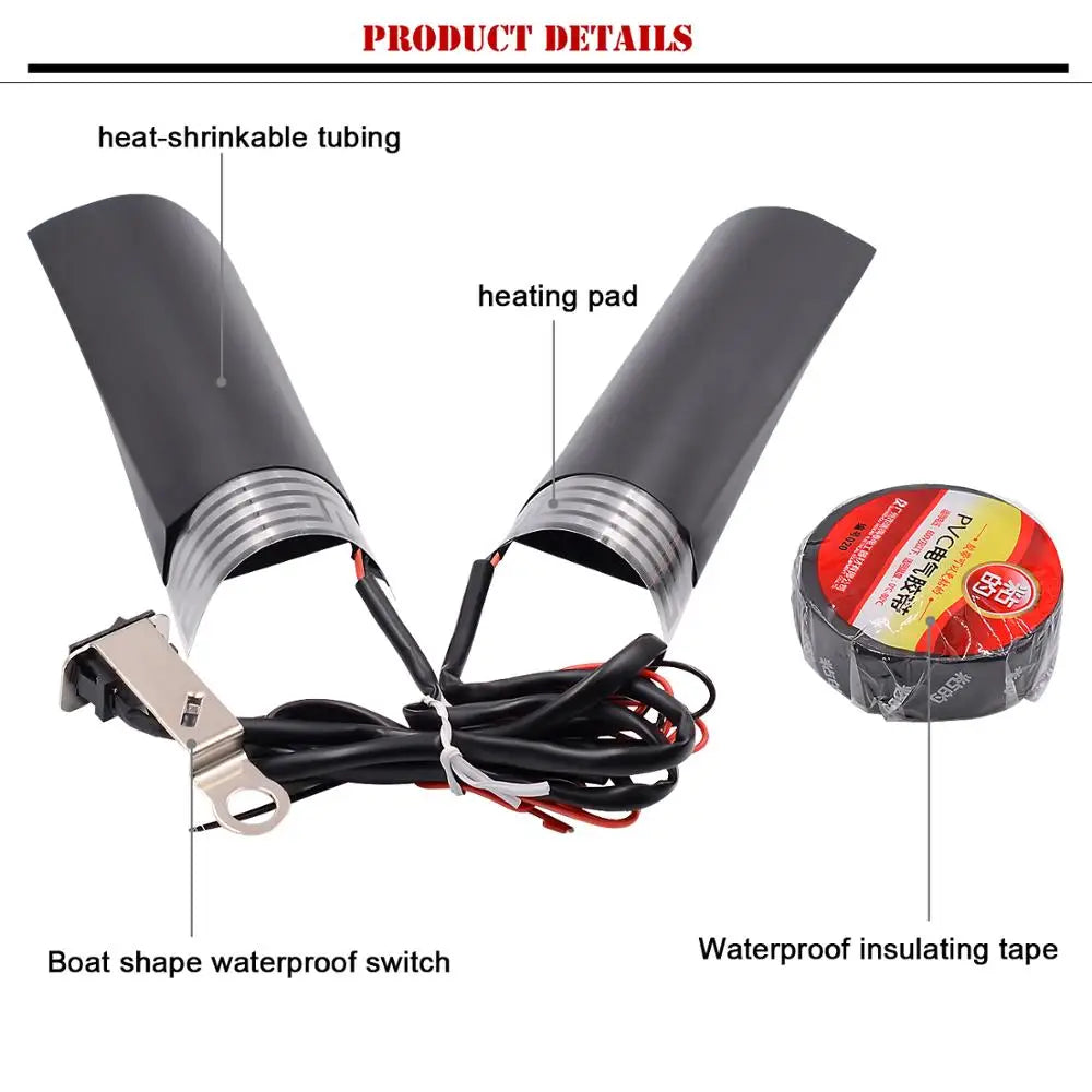 Motorcycle Heated Grips with Independent Switch 12V