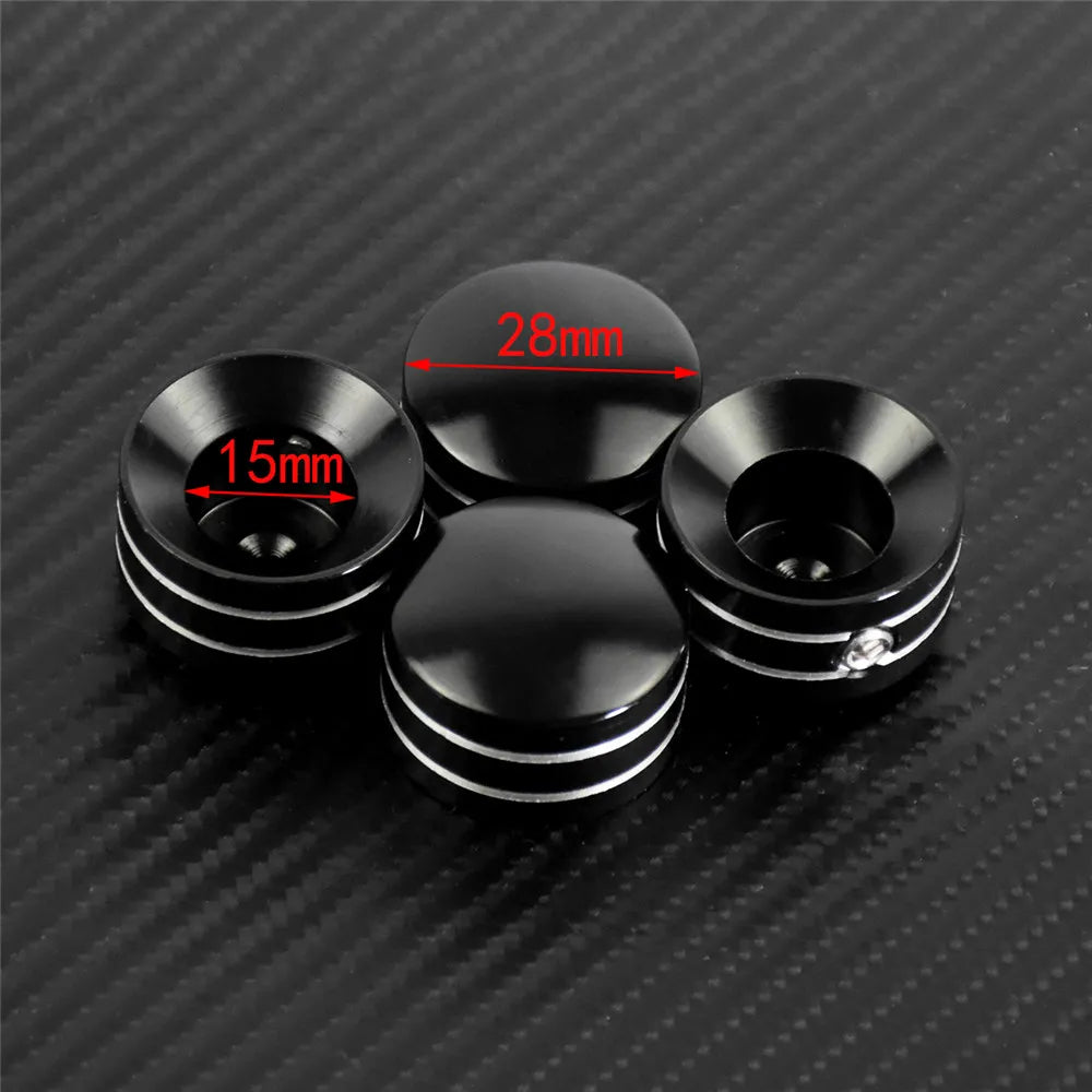 Black/ Chrome Motorcycle Spark Plug Head Bolt Cap Cover