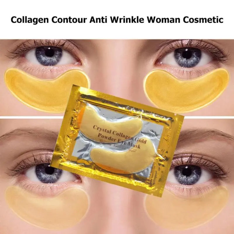 10 Pairs Collagen Gold Eye Mask and 10 Pieces Collagen Moisturizing Lip Mask Combination