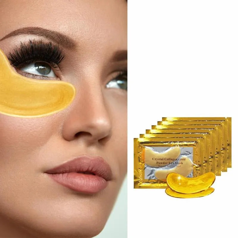 10 Pairs Collagen Gold Eye Mask and 10 Pieces Collagen Moisturizing Lip Mask Combination