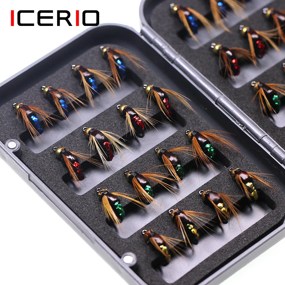 32pcs/box Bead Head Fast Sinking Nymph Scud Fishing Bait Lure