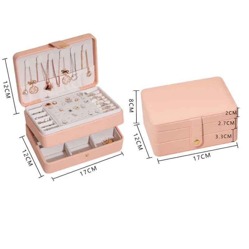 Double Layer leather Jewelry Box