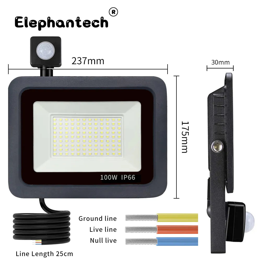 220V LED motion sensor floodlight for outdoors