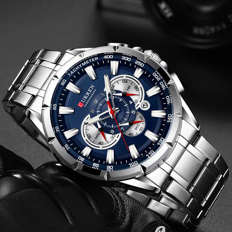 Luxury Chronograph Quartz Men Watch Waterproof