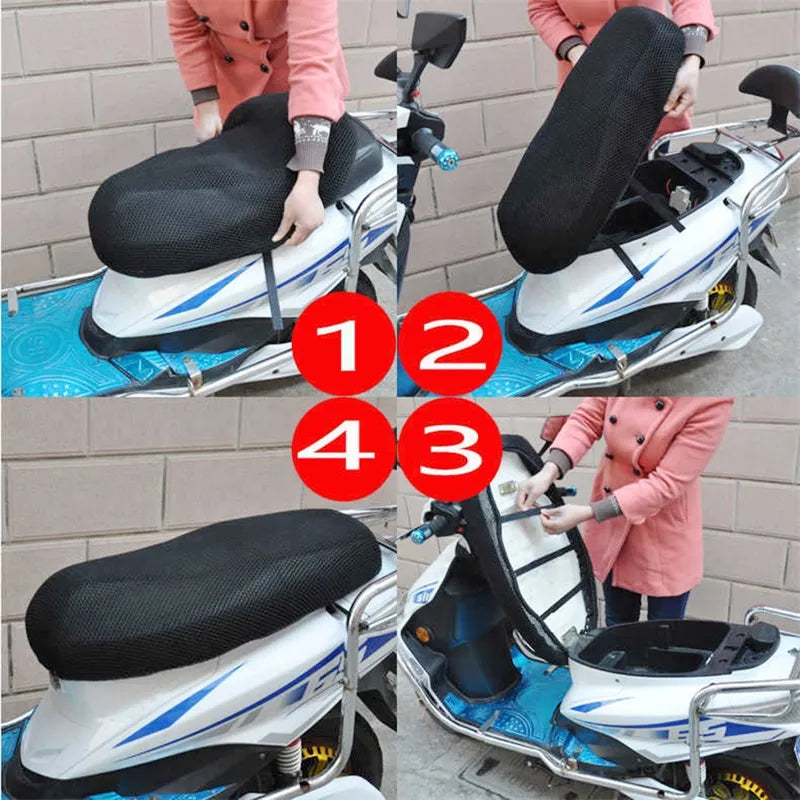 1Pcs Anti-Slip 3D Mesh Fabric Motorcycle Cushion Seat Cover