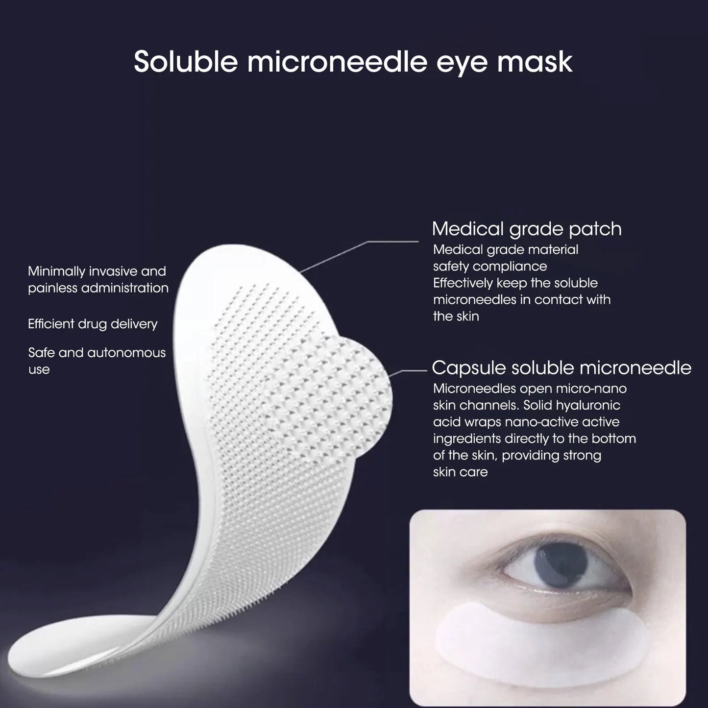 10 Pairs Eye Mask Gel With Microneedles Hyaluronic Acid