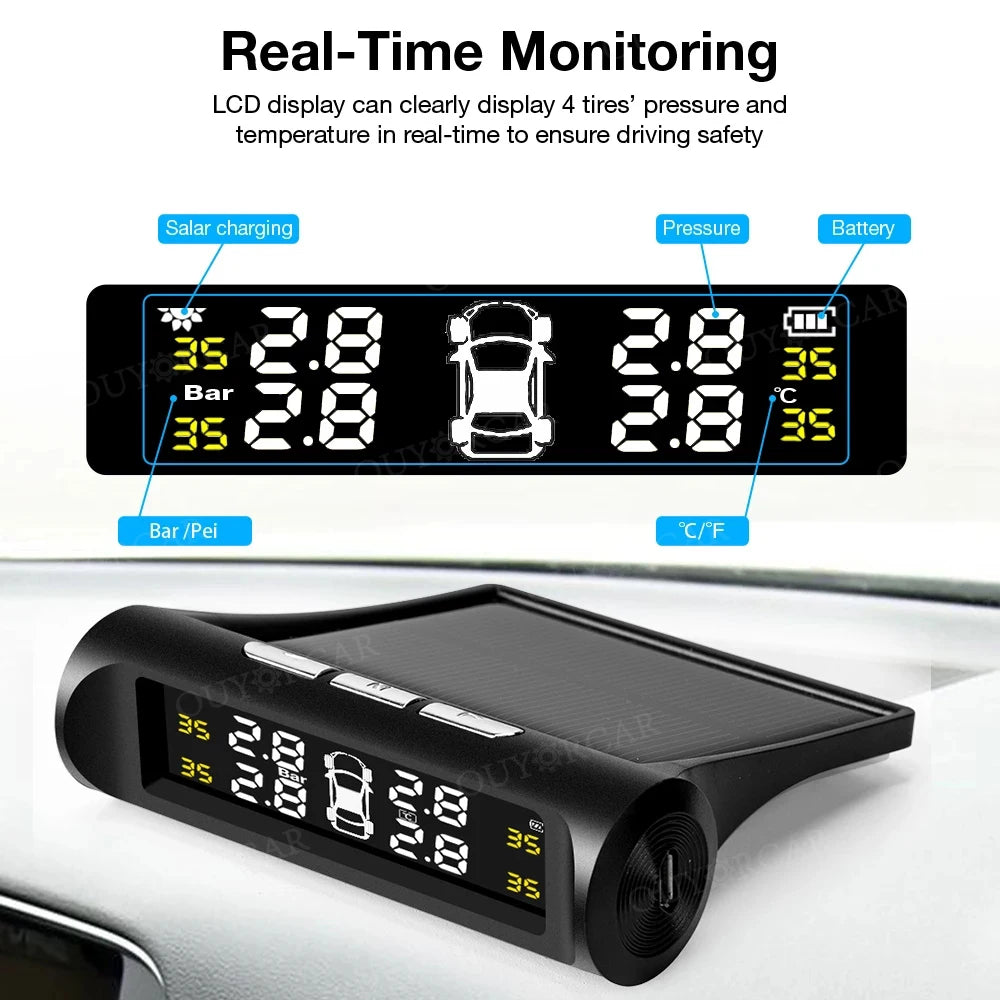 Solar Power Smart Car Tire Pressure Monitoring System