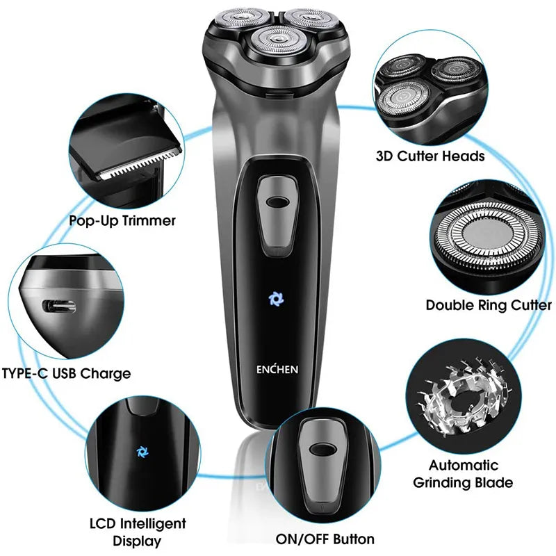 Black Stone Electric Face Shaver for Men