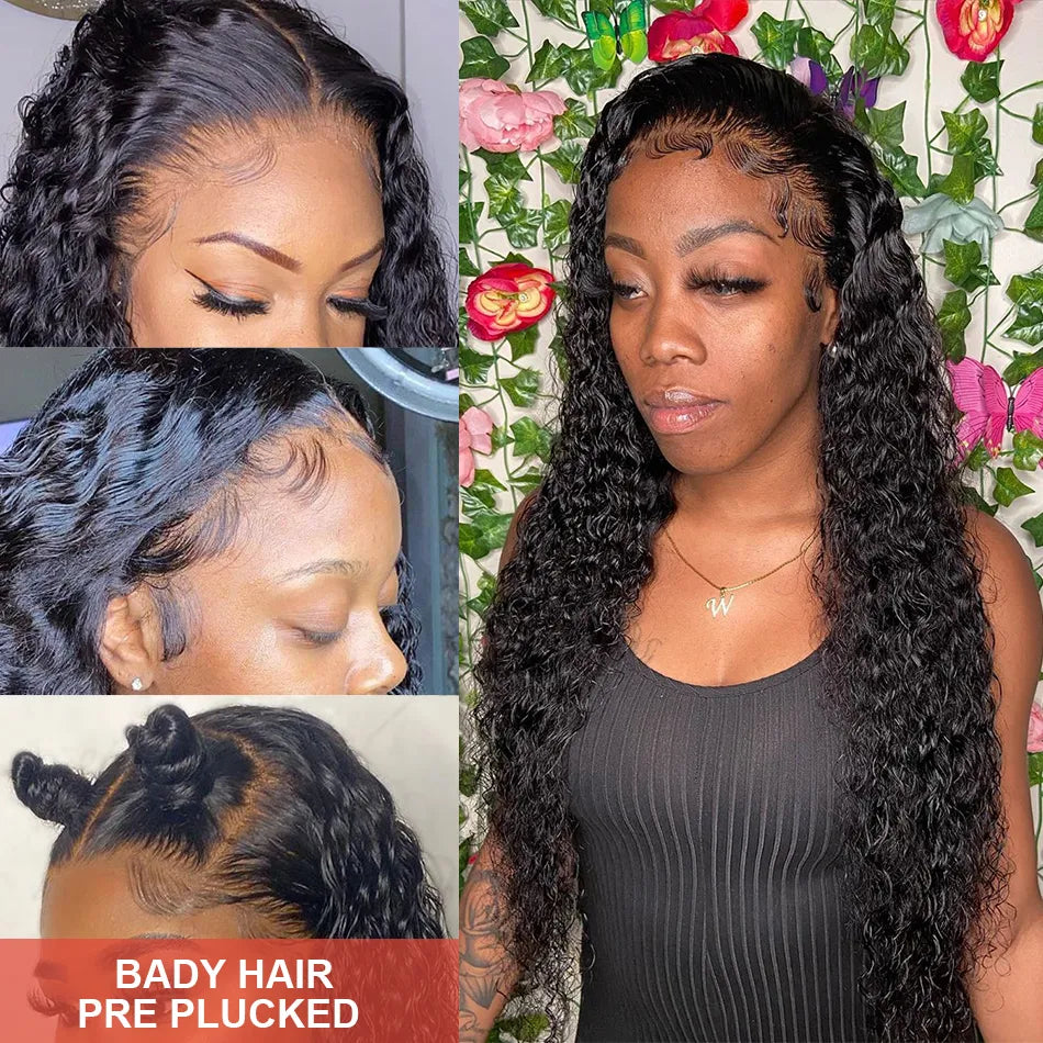 30 34 Inch HD Water Wave Lace Front Wig