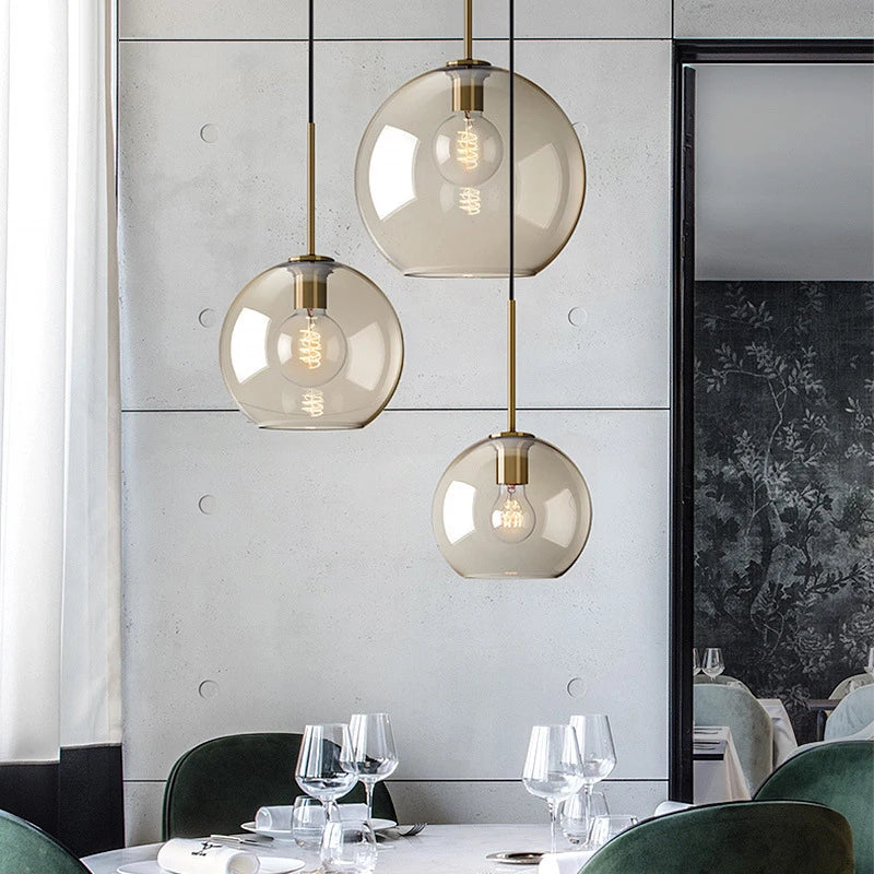 Nordic Modern hanging loft  Glass Luster Pendant Light