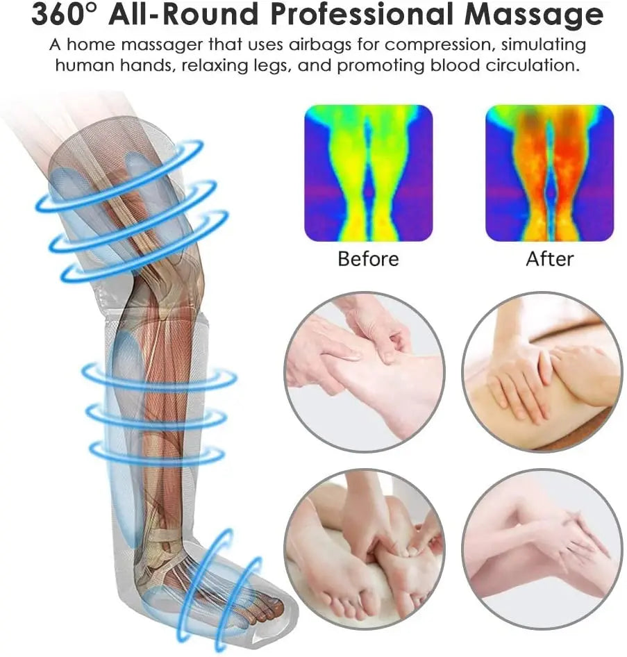 360° foot air pressure leg massager promotes blood circulation