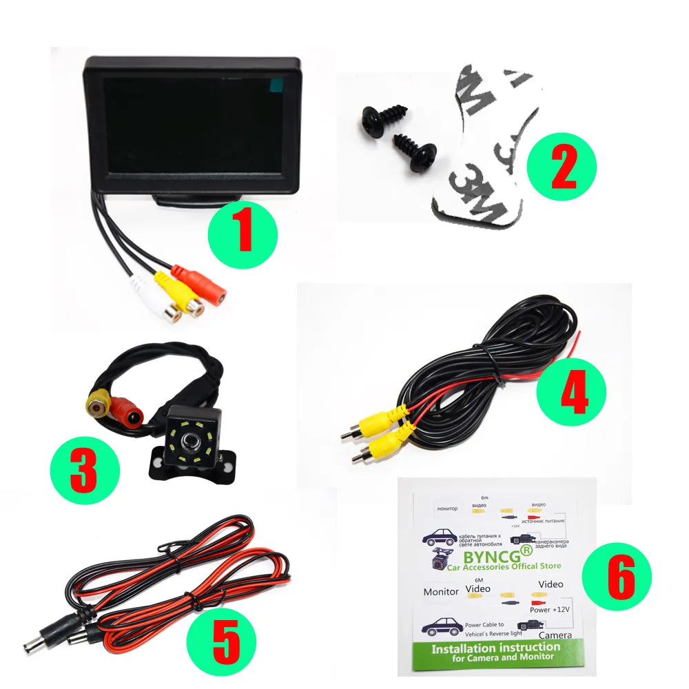 2In1-Parking Revere Wide Degree Car Rear View Camera