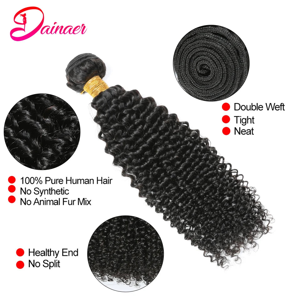 8-30 Inch 1/3/4pcs Human Hair Indian Afro Bundles