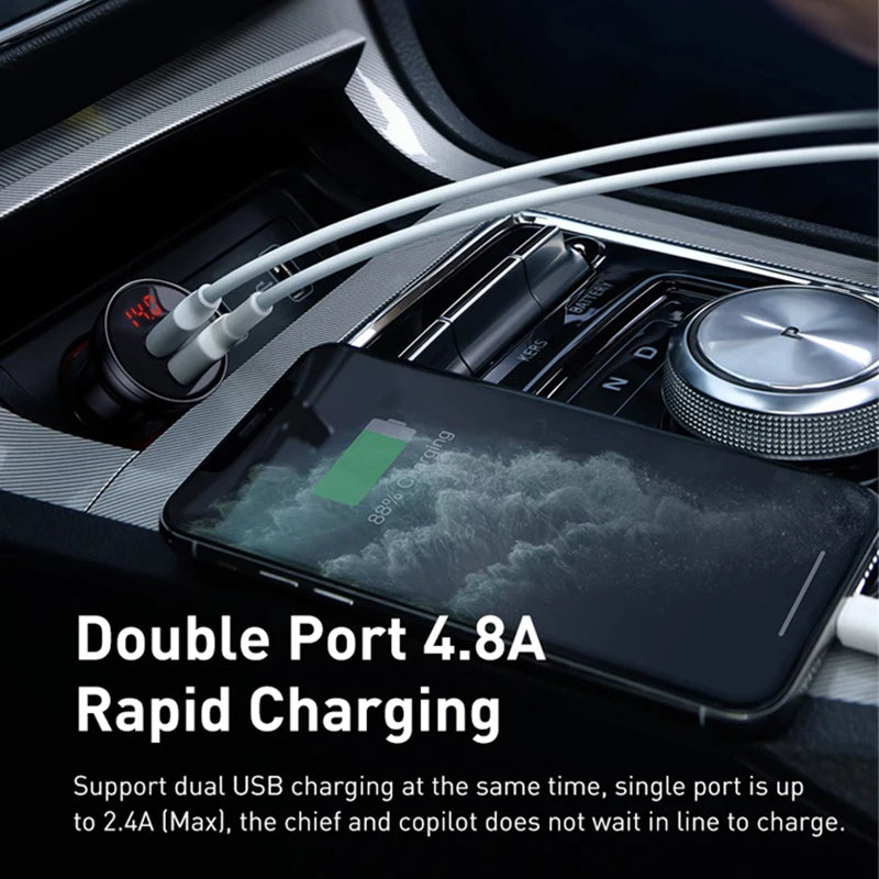 Alloy Car Fast Charger Dual USB For Android Phone