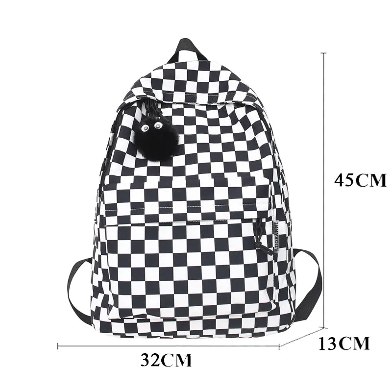 Plaid Backpack Waterproof