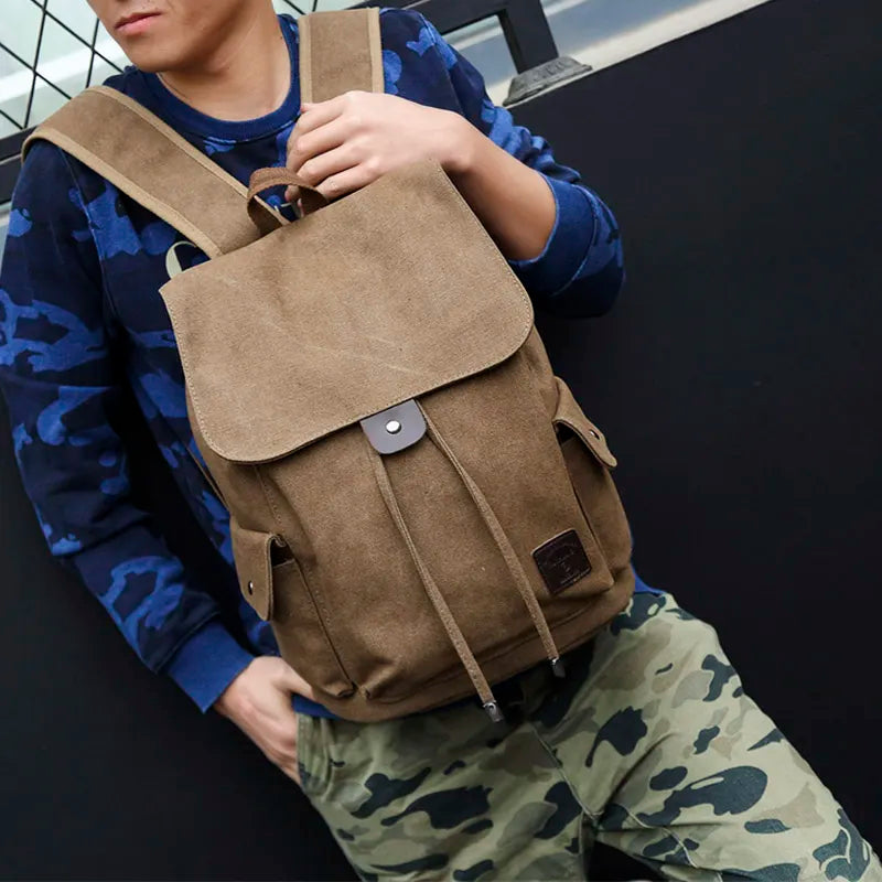 Simple High Quality Large Canvas Backpack